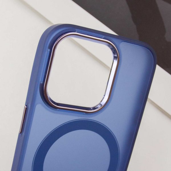 Чохол для iPhone 14 Pro Max Синій TPU+PC Lily with MagSafe - Зображення 5