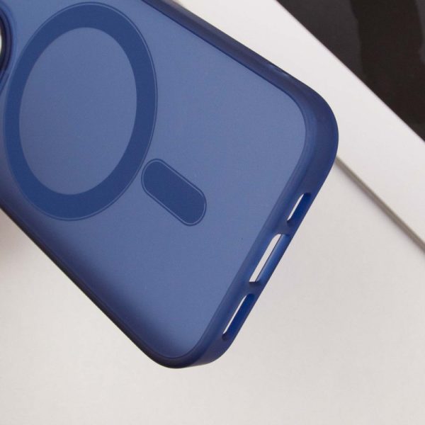 Чохол для iPhone 14 Pro Max Синій TPU+PC Lily with MagSafe - Зображення 8