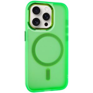Чохол для iPhone 14 Pro Max Зелений TPU+PC Lily with MagSafe