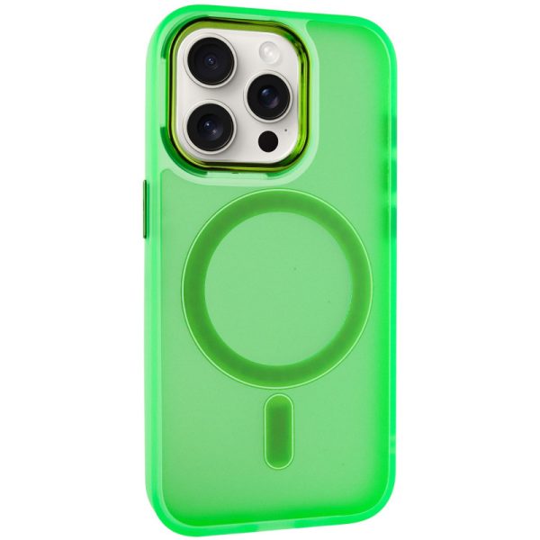 Чохол для iPhone 14 Pro Max Зелений TPU+PC Lily with MagSafe