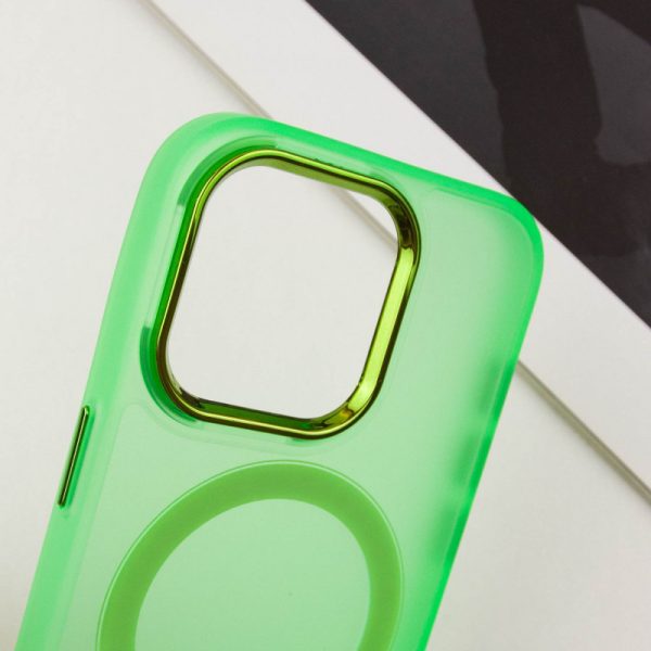 Чохол для iPhone 14 Pro Max Зелений TPU+PC Lily with MagSafe - Зображення 5