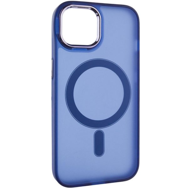 Чохол для iPhone 15 Синій TPU+PC Lily with MagSafe - Зображення 2