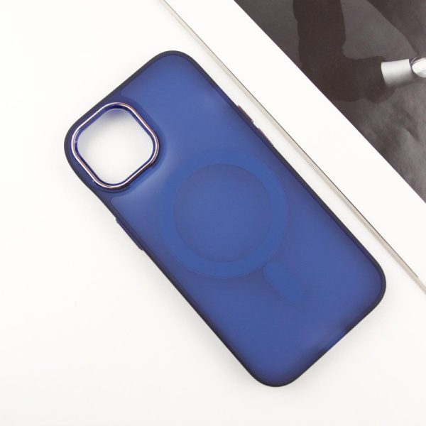 Чохол для iPhone 15 Синій TPU+PC Lily with MagSafe - Зображення 3