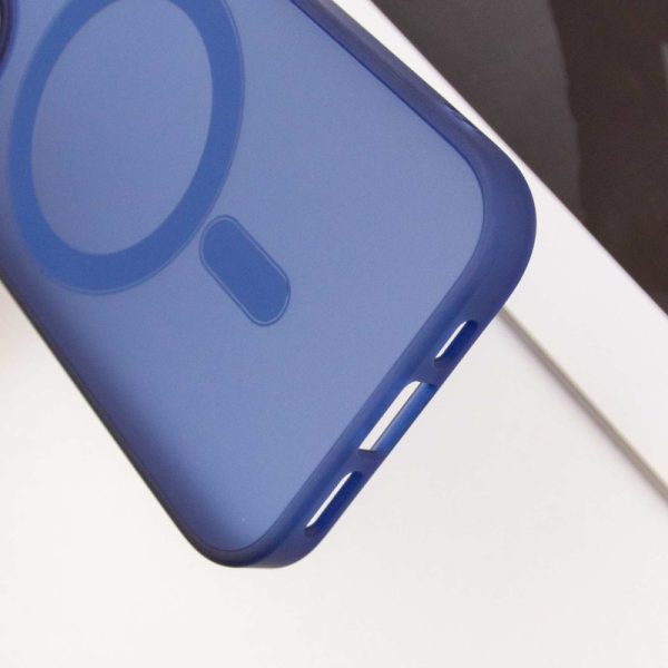 Чохол для iPhone 15 Синій TPU+PC Lily with MagSafe - Зображення 8