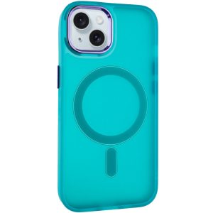 Чохол для iPhone 15 Зелений TPU+PC Lily with MagSafe