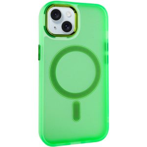 Чохол для iPhone 15 Зелений TPU+PC Lily with MagSafe