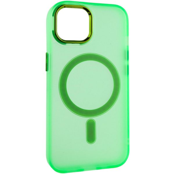 Чохол для iPhone 15 Зелений TPU+PC Lily with MagSafe - Зображення 2