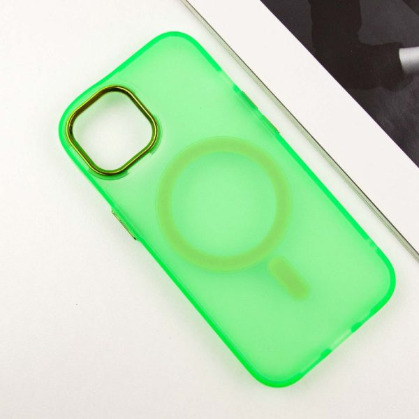 Чохол для iPhone 15 Зелений TPU+PC Lily with MagSafe - Зображення 3