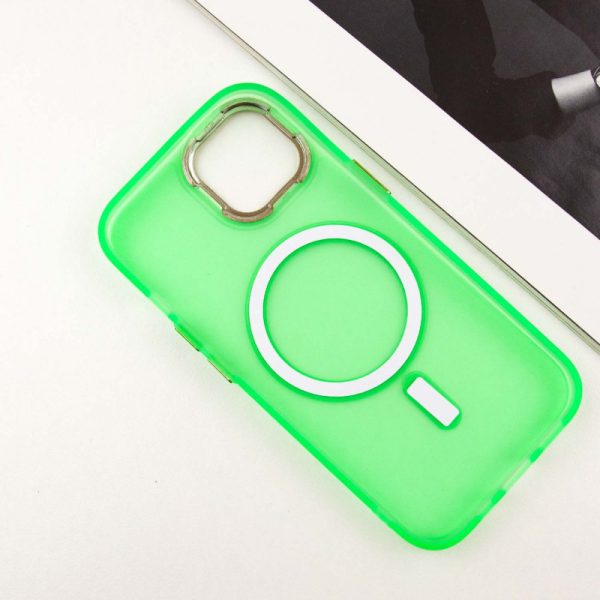 Чохол для iPhone 15 Зелений TPU+PC Lily with MagSafe - Зображення 4