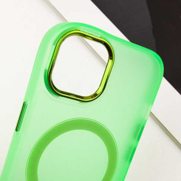 Чохол для iPhone 15 Зелений TPU+PC Lily with MagSafe - Зображення 5