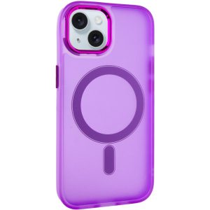 Чохол для iPhone 15 Фіолетовий TPU+PC Lily with MagSafe
