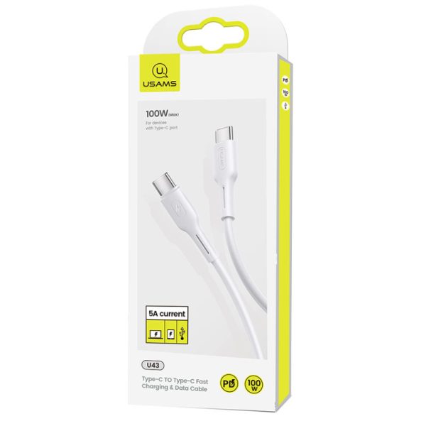 Дата кабель USAMS US-SJ459 U43 Type-C to Type-C 100W PD (1.2m) - Зображення 6