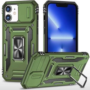 Ударостійкий чохол для Apple iPhone 11 Оливковий Camshield Army Ring