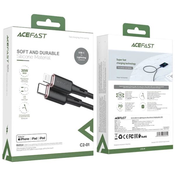 Дата кабель Acefast MFI C2-01 USB-C to Lightning zinc alloy silicone (1.2m) - Зображення 6