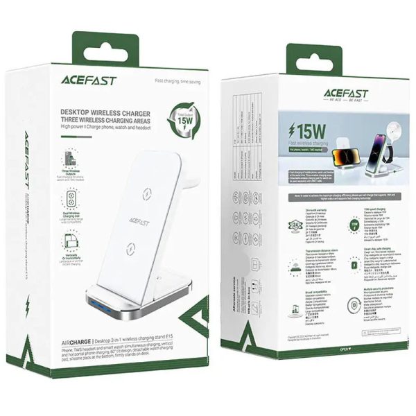 Бездротова зарядка Acefast E15 desktop 3-in-1 - Зображення 6