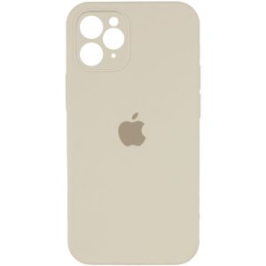 Чохол для iPhone 11 Pro Max Бежевий Silicone Case Square Full Camera Protective
