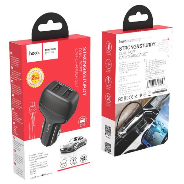 АЗП Hoco Z36 (2USB/2.4A) + MicroUSB - Зображення 6