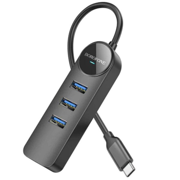 USB хаб Borofone DH6 Erudite 4in1 Gigabit Ethernet (Type-C to USB3.0*3+RJ45) - Зображення 2