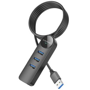 USB хаб Borofone DH6 Erudite 4in1 Gigabit Ethernet (USB to USB3.0*3+RJ45)
