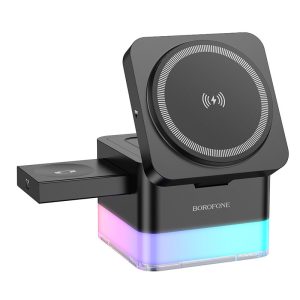 Бездротова зарядка BOROFONE BQ34 Square 3in1 15W