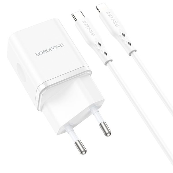 Зарядний пристрій Borofone BN7 PD20W+QC3.0 (1USB-A/1C) + Type-C to Lightning - Зображення 4