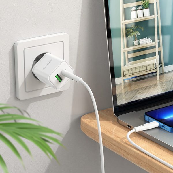 Зарядний пристрій Borofone BN7 PD20W+QC3.0 (1USB-A/1C) + Type-C to Lightning - Зображення 8