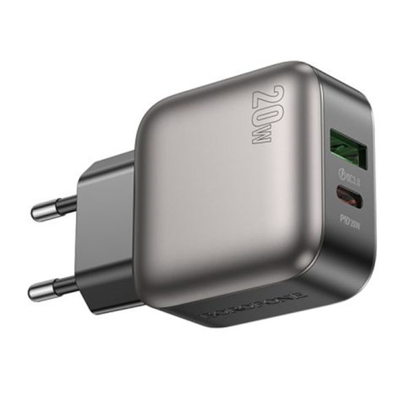 Зарядний пристрій Borofone BAS54A Absolute PD20W+QC3.0 (1USB-A/1C) + Type-C to Lightning - Зображення 2