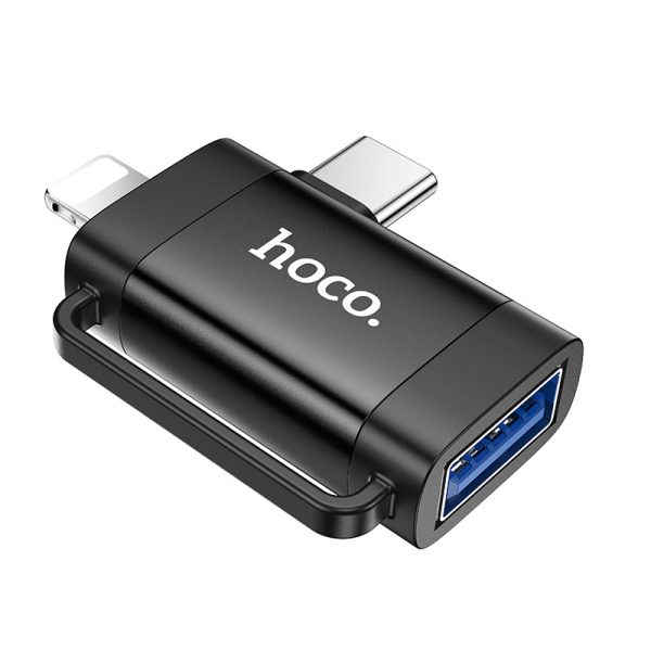 Перехідник Hoco UA31F OTG 2in1 Lightning male/Type-C male to USB female - Зображення 2