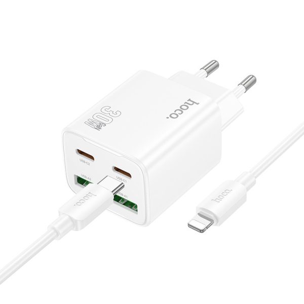 Зарядний пристрій Hoco N56 Fundador PD30W four-port (2C2A) + Type-C to Lightning - Зображення 2