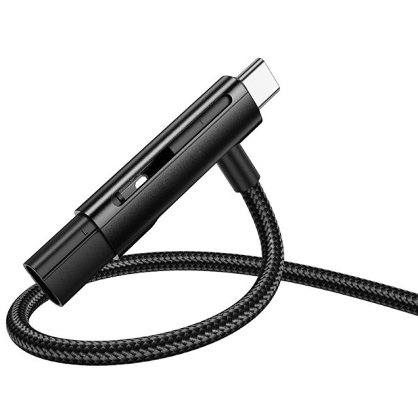 Дата кабель Hoco U135 Incredible 2in1 USB to Lightning/Type-C (1m) - Зображення 5