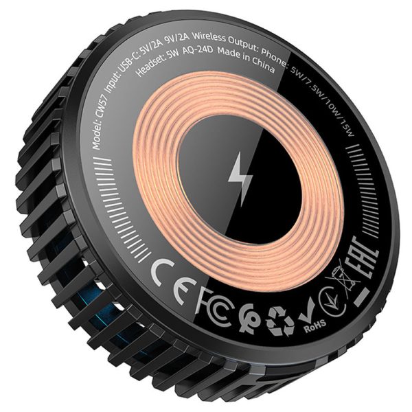 Бездротова зарядка Hoco CW57 Air-cooled 15W magnetic wireless fast charger - Зображення 3