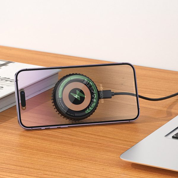 Бездротова зарядка Hoco CW57 Air-cooled 15W magnetic wireless fast charger - Зображення 8