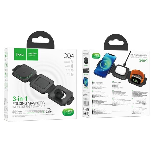 Бездротова зарядка Hoco CQ4 Unique 3-in1 - Зображення 5