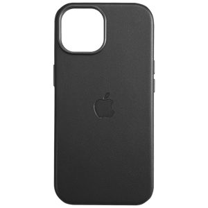 Шкіряний чохол для Apple iPhone 15 Чорний Leather Case with MagSafe and Animation
