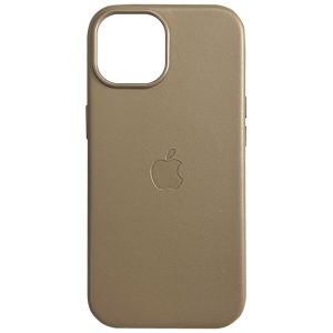 Шкіряний чохол для Apple iPhone 15 Light Коричневий Leather Case with MagSafe and Animation