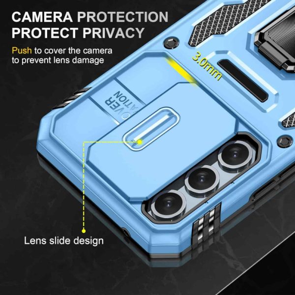 Ударостійкий чохол для Samsung Galaxy A34 5G Блакитний Camshield Army Ring - Зображення 4