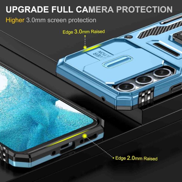Ударостійкий чохол для Samsung Galaxy A34 5G Блакитний Camshield Army Ring - Зображення 6