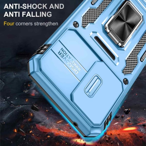 Ударостійкий чохол для Samsung Galaxy A34 5G Блакитний Camshield Army Ring - Зображення 7