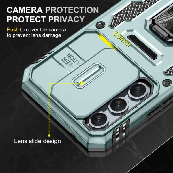 Ударостійкий чохол для Samsung Galaxy A34 5G Зелений Camshield Army Ring - Зображення 4