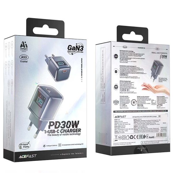 Зарядний пристрій Acefast A53 Sparkling series PD30W GaN (USB-C) - Зображення 5