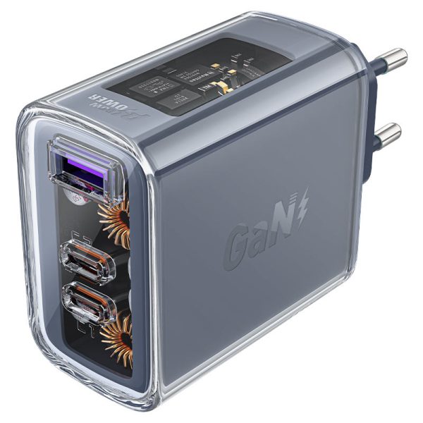 Зарядний пристрій Acefast A45 Exploration series PD65W GaN (2*USB-C+USB-A) - Зображення 2