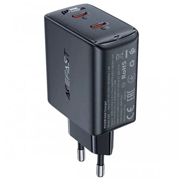 Зарядний пристрій Acefast A49 PD35W GaN (USB-C+USB-C) dual port