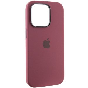 Чохол для iPhone 13 Pro Бордовий Silicone Case Metal Buttons