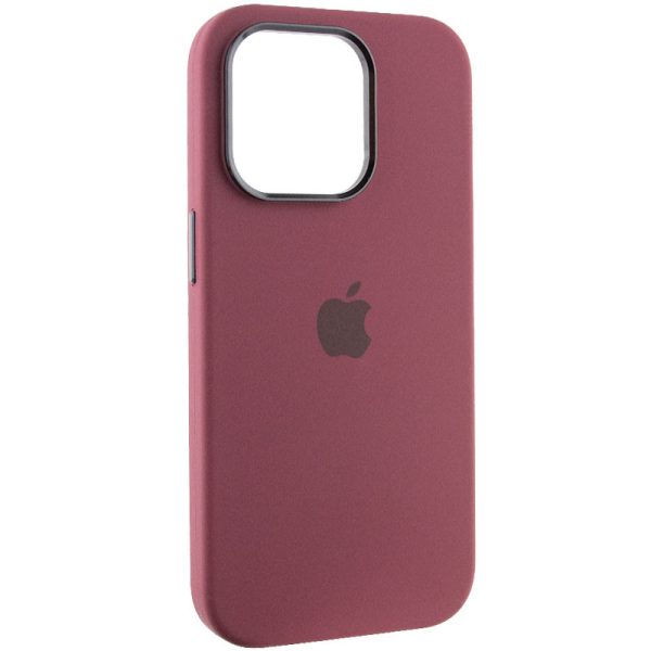 Чохол для iPhone 13 Pro Бордовий Silicone Case Metal Buttons