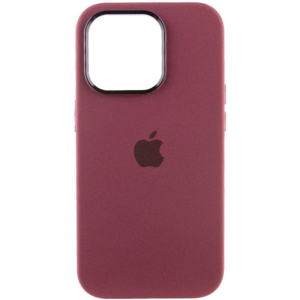 Чохол для iPhone 13 Pro Бордовий Silicone Case Metal Buttons - Зображення 2