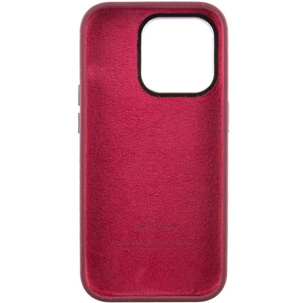 Чохол для iPhone 13 Pro Бордовий Silicone Case Metal Buttons - Зображення 4