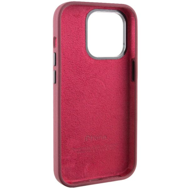 Чохол для iPhone 13 Pro Бордовий Silicone Case Metal Buttons - Зображення 6