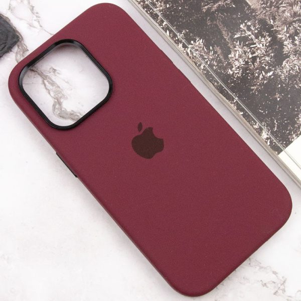 Чохол для iPhone 13 Pro Бордовий Silicone Case Metal Buttons - Зображення 7