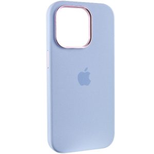 Чохол для iPhone 13 Pro Блакитний Silicone Case Metal Buttons