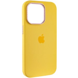 Чохол для iPhone 13 Pro Жовтий Silicone Case Metal Buttons